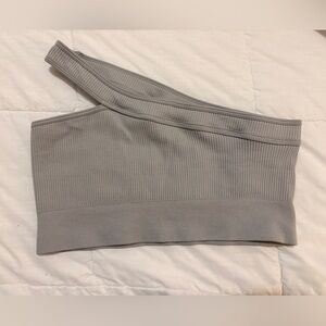 Chic Gray One-Shoulder Women's Tank Top